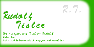 rudolf tisler business card